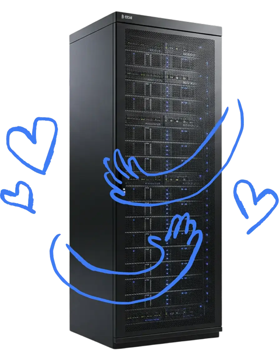 Dedicated server rack.